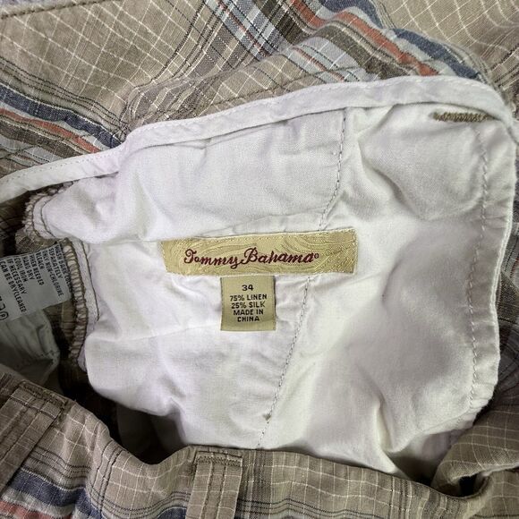 Tommy Bahama Shorts Men's 34 Brown Plaid Casual Preppy Beach - Picture 4 of 7